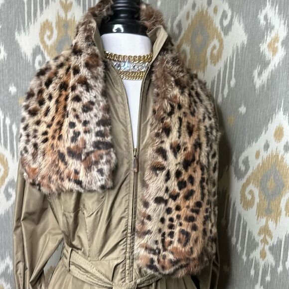 Adrienne Landau Leopard Print Rabbit Fur Pull Thru Scarf - Picture 13 of 14